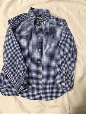 Polo by Ralph Lauren Blue and White Gingham Button-Down Shirt - Men